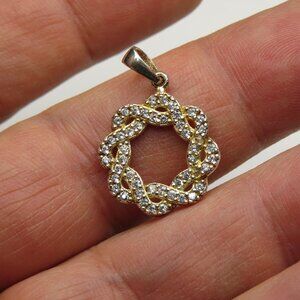 18k over Sterling Silver Diamond Pendant